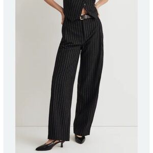 NEW Madewell Cargo Pants in Pinstripe Almost Black